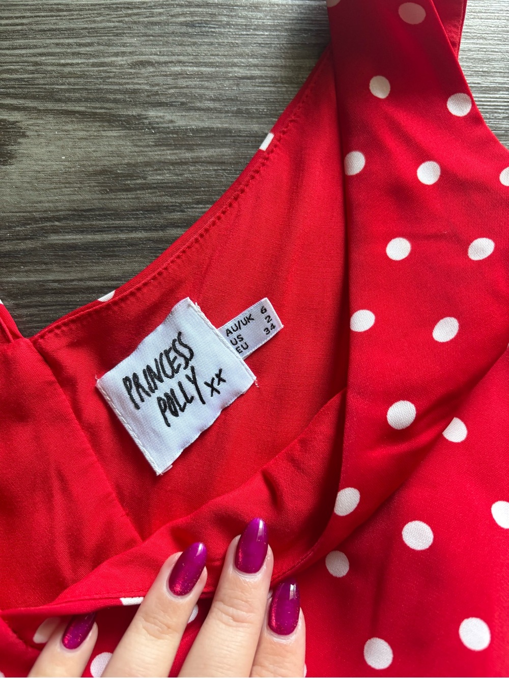 Princess Polly Nellie Maxi Dress Red Polka Dot - Picture 7 of 11